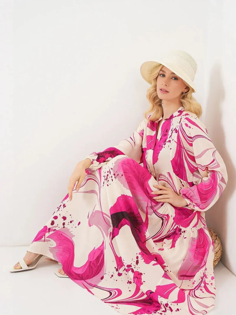 بيغ دارت BDART Patterned V-Neck Maxi Dress